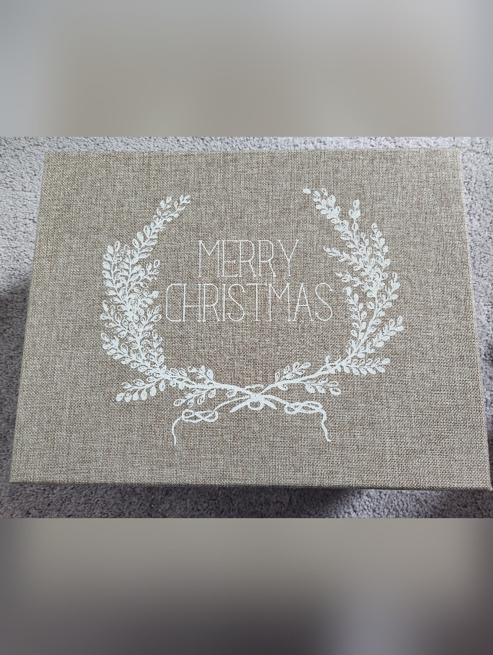 Sheffield Home Neutral Burlap 'Merry Christmas' Wreath Pillow Cover